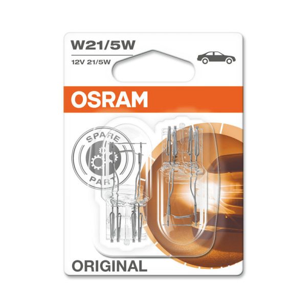 Set 2 Becuri 12V W21/5W Original Blister Osram