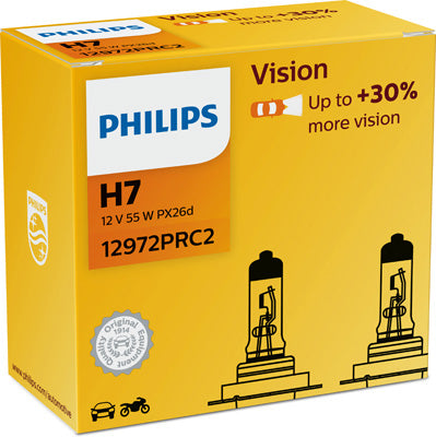 Set 2 Becuri Far H7 55W 12V Vision Philips